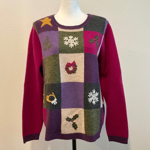 Orvis Tops - ORVIS Christmas Sweater Vintage 100% Wool Women’s Size Large